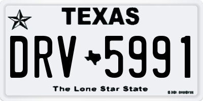 TX license plate DRV5991