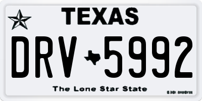 TX license plate DRV5992