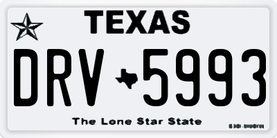 TX license plate DRV5993