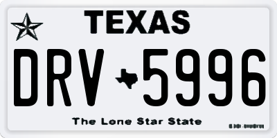 TX license plate DRV5996