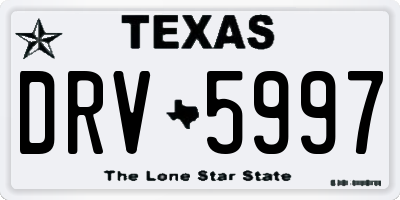 TX license plate DRV5997