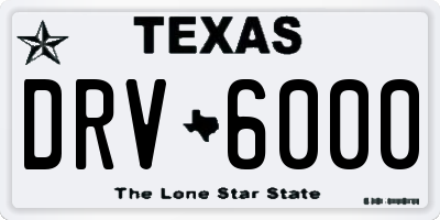 TX license plate DRV6000