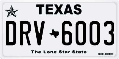 TX license plate DRV6003