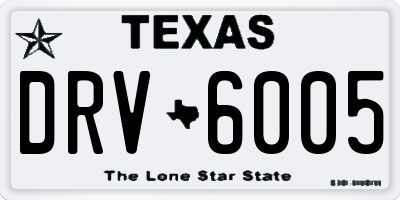 TX license plate DRV6005