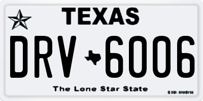 TX license plate DRV6006