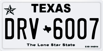 TX license plate DRV6007