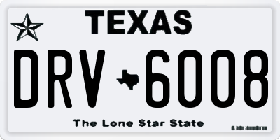 TX license plate DRV6008