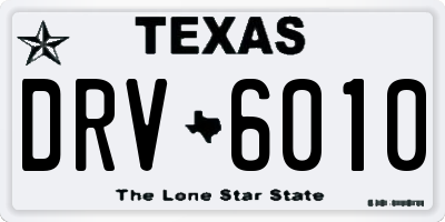 TX license plate DRV6010