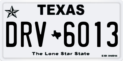 TX license plate DRV6013