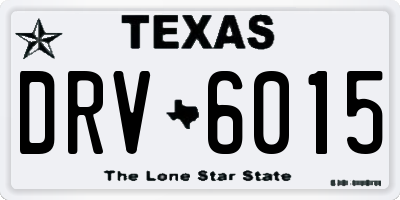 TX license plate DRV6015