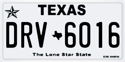 TX license plate DRV6016