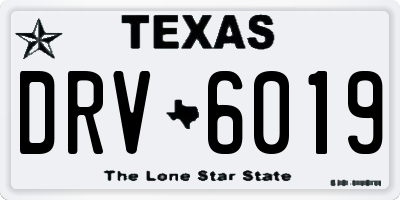 TX license plate DRV6019