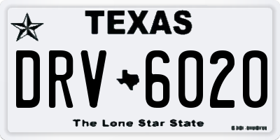 TX license plate DRV6020