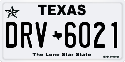 TX license plate DRV6021