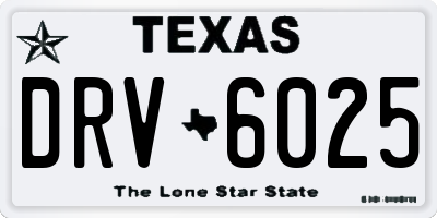 TX license plate DRV6025