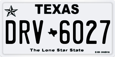 TX license plate DRV6027