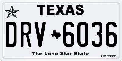 TX license plate DRV6036