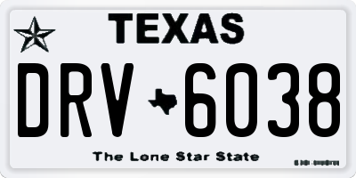 TX license plate DRV6038