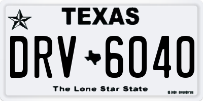 TX license plate DRV6040