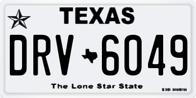 TX license plate DRV6049
