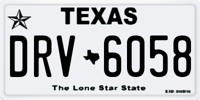 TX license plate DRV6058