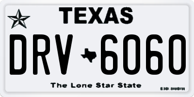 TX license plate DRV6060