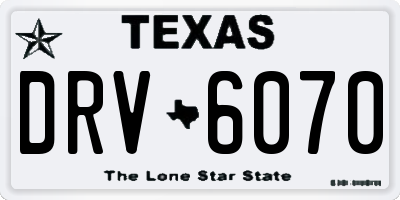 TX license plate DRV6070