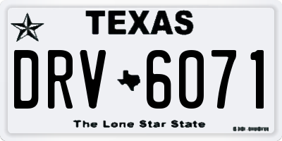 TX license plate DRV6071