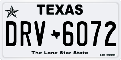 TX license plate DRV6072