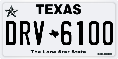 TX license plate DRV6100