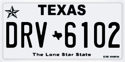 TX license plate DRV6102