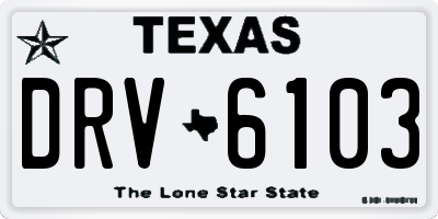 TX license plate DRV6103