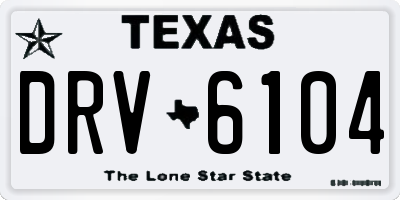 TX license plate DRV6104