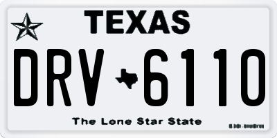 TX license plate DRV6110