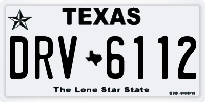 TX license plate DRV6112