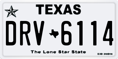 TX license plate DRV6114