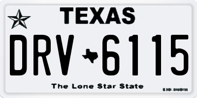 TX license plate DRV6115