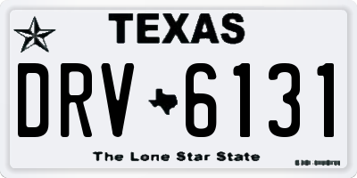 TX license plate DRV6131