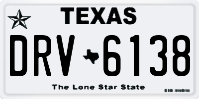 TX license plate DRV6138