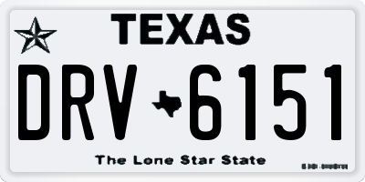 TX license plate DRV6151