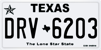 TX license plate DRV6203