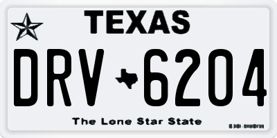 TX license plate DRV6204