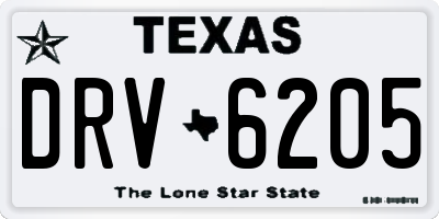 TX license plate DRV6205