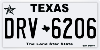 TX license plate DRV6206