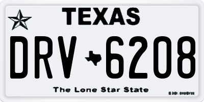 TX license plate DRV6208