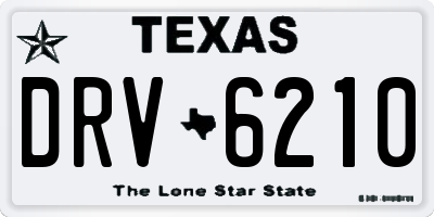 TX license plate DRV6210