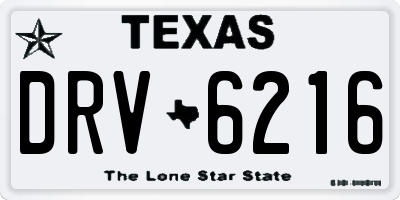 TX license plate DRV6216