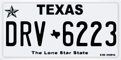 TX license plate DRV6223