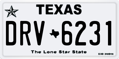 TX license plate DRV6231
