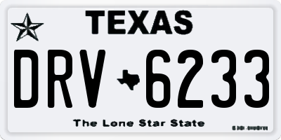 TX license plate DRV6233